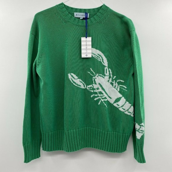 Tuckernuck Sweaters - Tuckernuck Women's Green Lobster Rockland Sweater Crew Neck Cotton Size S NWT
